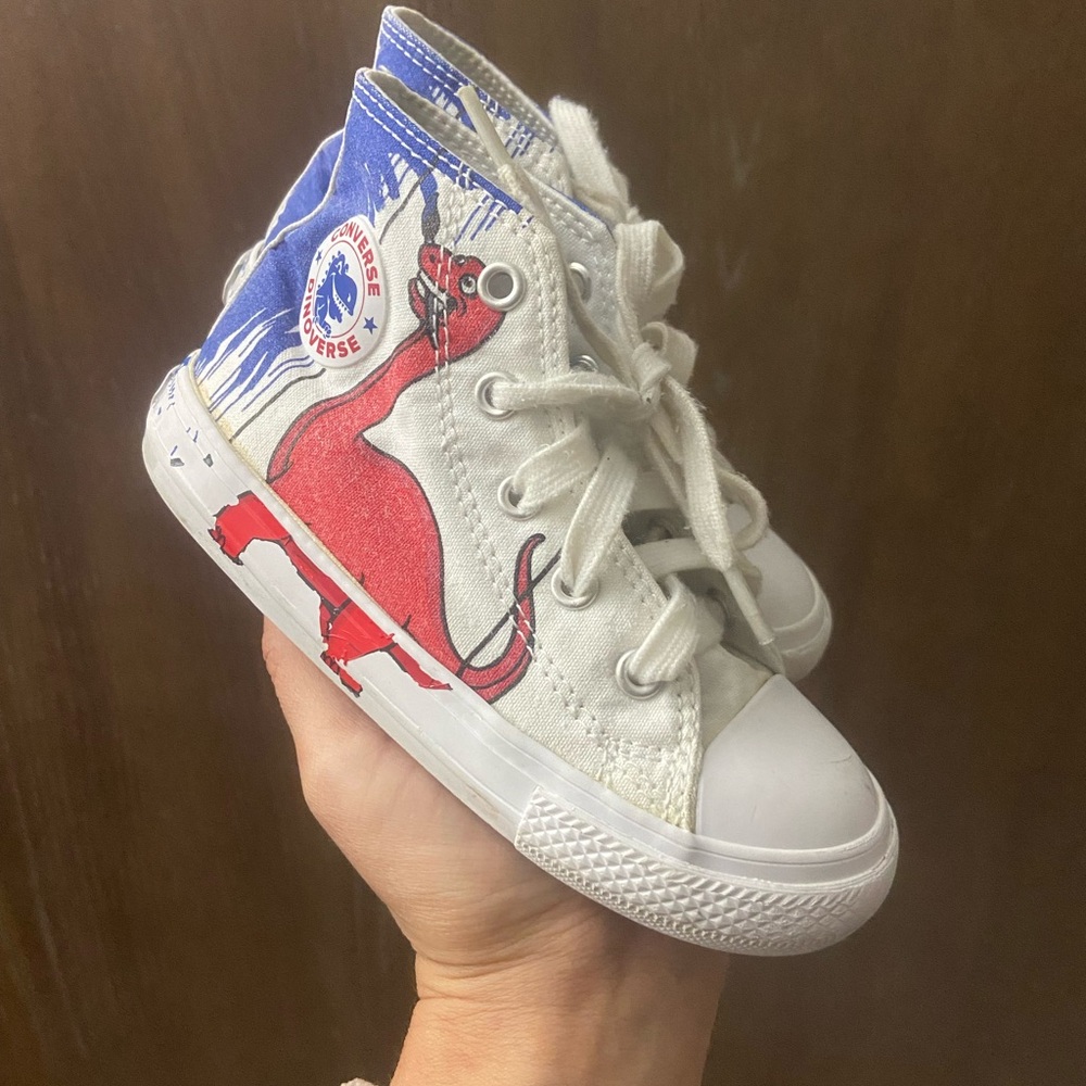 Converse Kids High-Top Sneakers - White, Red, and Blue